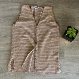 Vintage Star Cody Textured cotton Knit Vest Small
